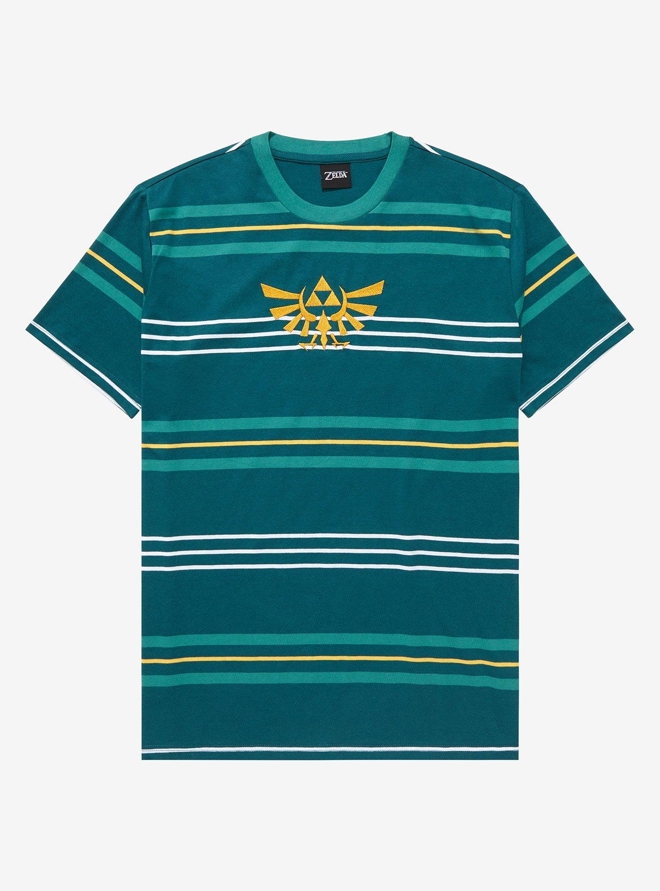 Nintendo Legend of Zelda Striped Crest T-Shirt - BoxLunch Exclusive, MULTI STRIPE, hi-res