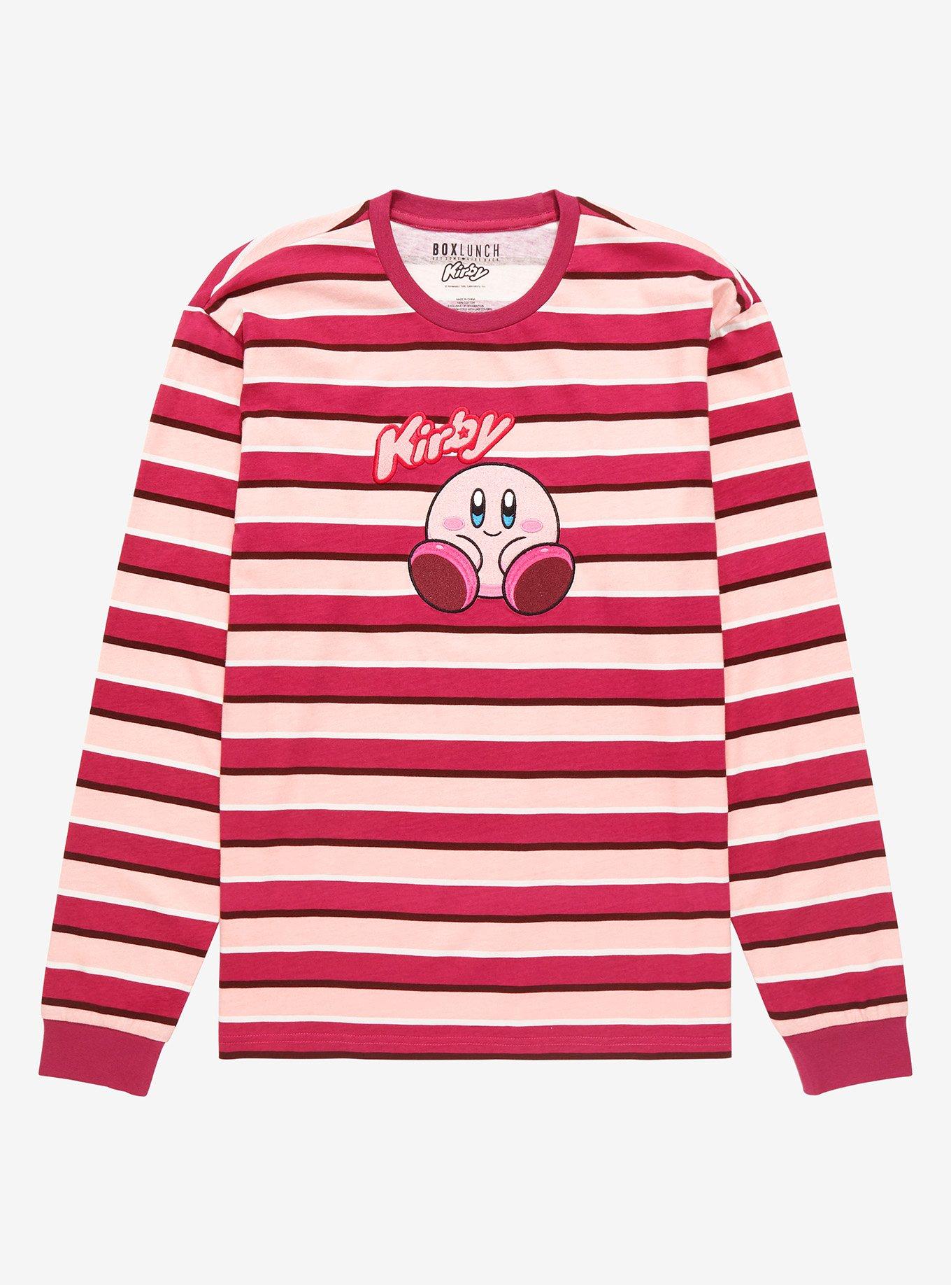 Nintendo Kirby Sitting Portrait Striped Long Sleeve T-Shirt - BoxLunch Exclusive, MULTI STRIPE, hi-res