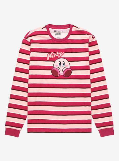 Nintendo Kirby Sitting Portrait Striped Long Sleeve T-Shirt