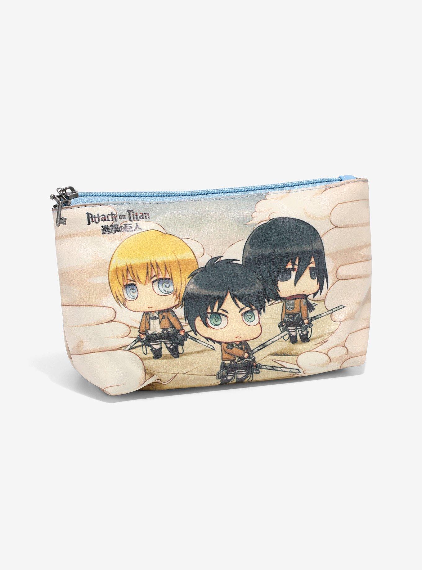 Attack On Titan Chibi Trio Makeup Bag, , hi-res