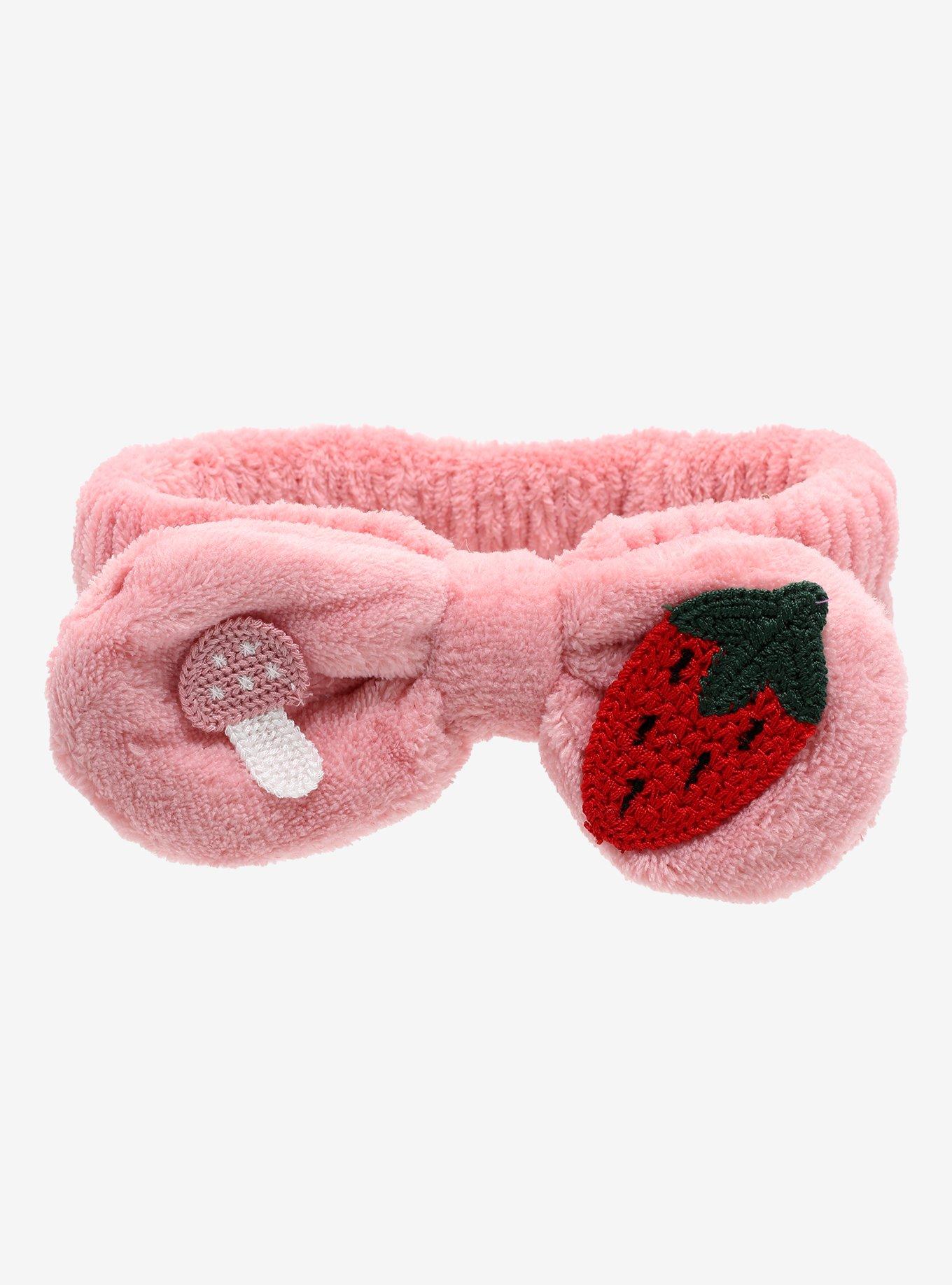 Pink Strawberry Mushroom Spa Headband, , hi-res