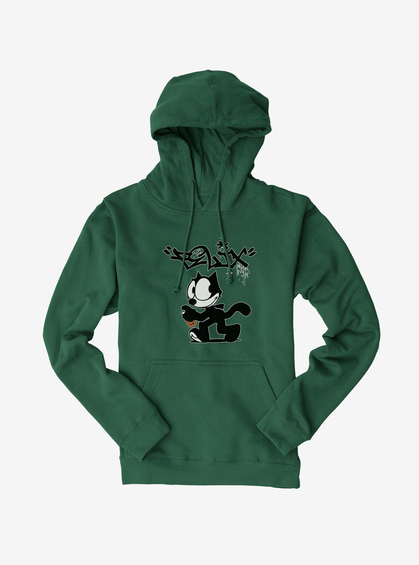 Felix The Cat Spray Painting Felix Hoodie, FOREST, hi-res