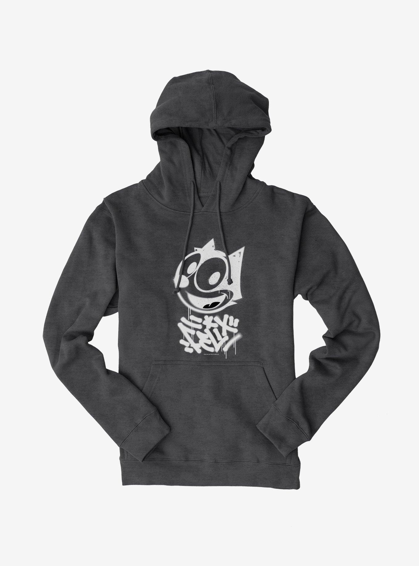 Felix The Cat Graffiti Art All Smiles Felix Hoodie, CHARCOAL HEATHER, hi-res