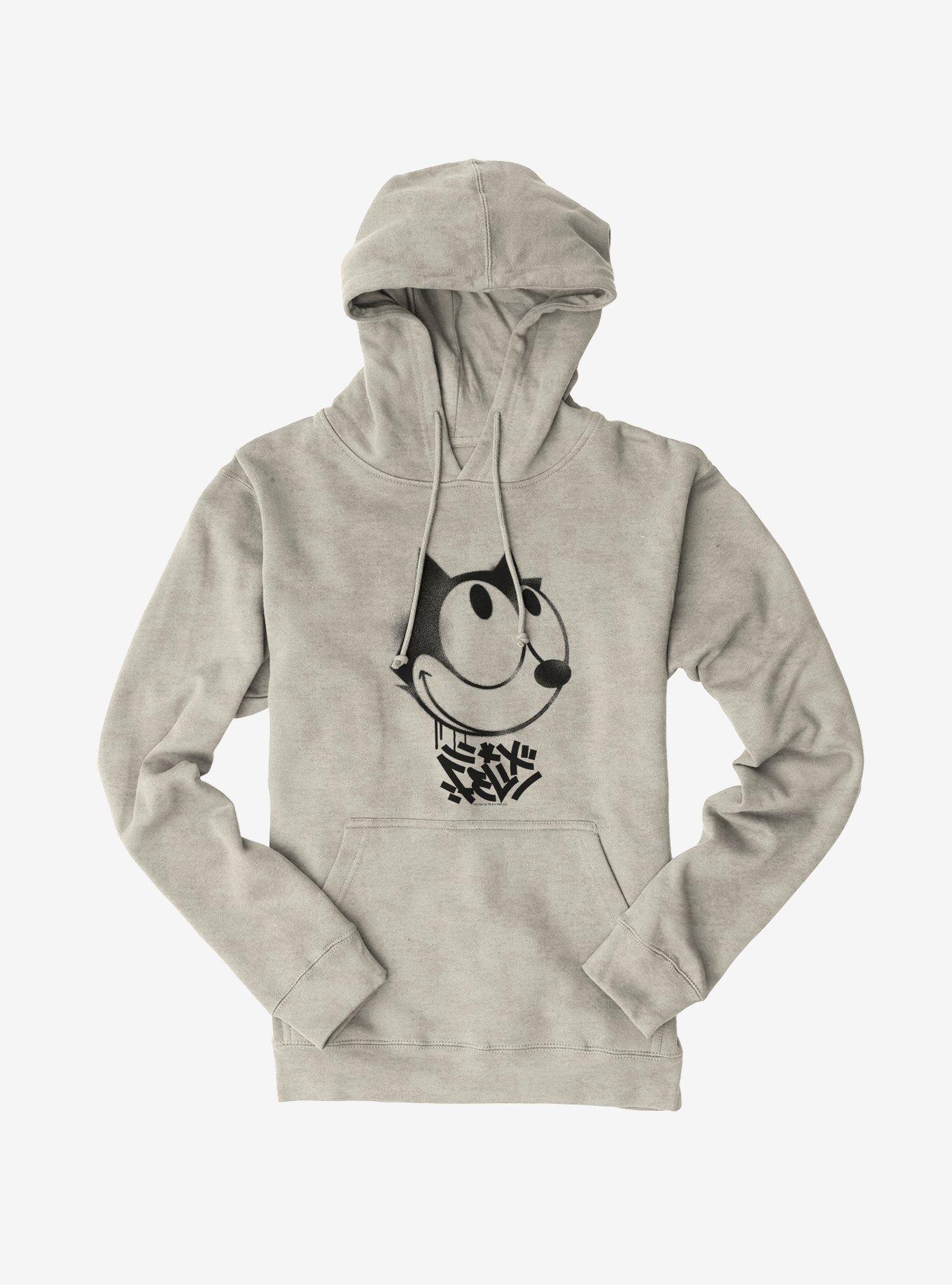 Felix The Cat Graffiti Art Smiling Felix Hoodie, OATMEAL HEATHER, hi-res