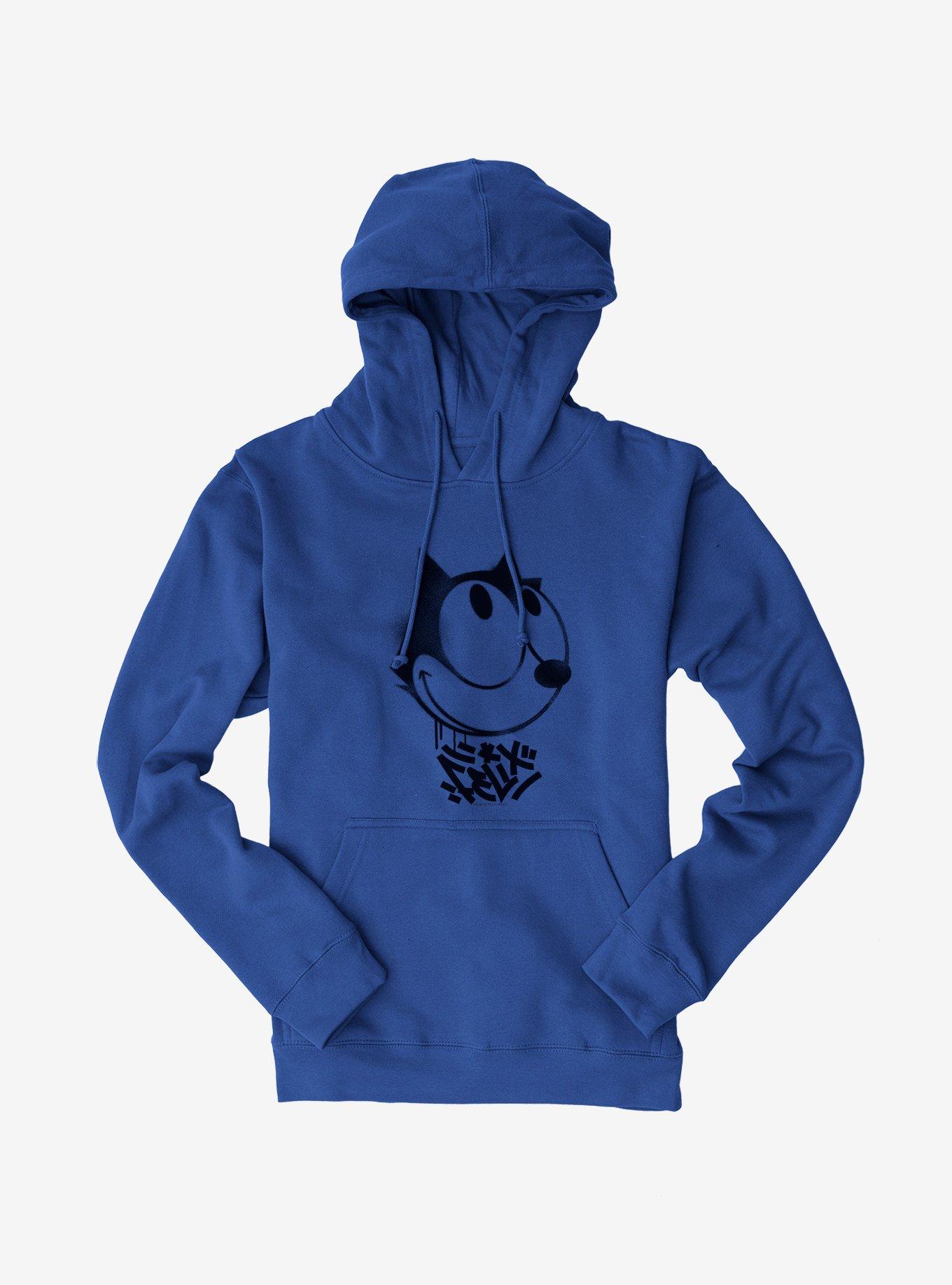 Felix The Cat Graffiti Art Smiling Felix Hoodie, ROYAL BLUE, hi-res