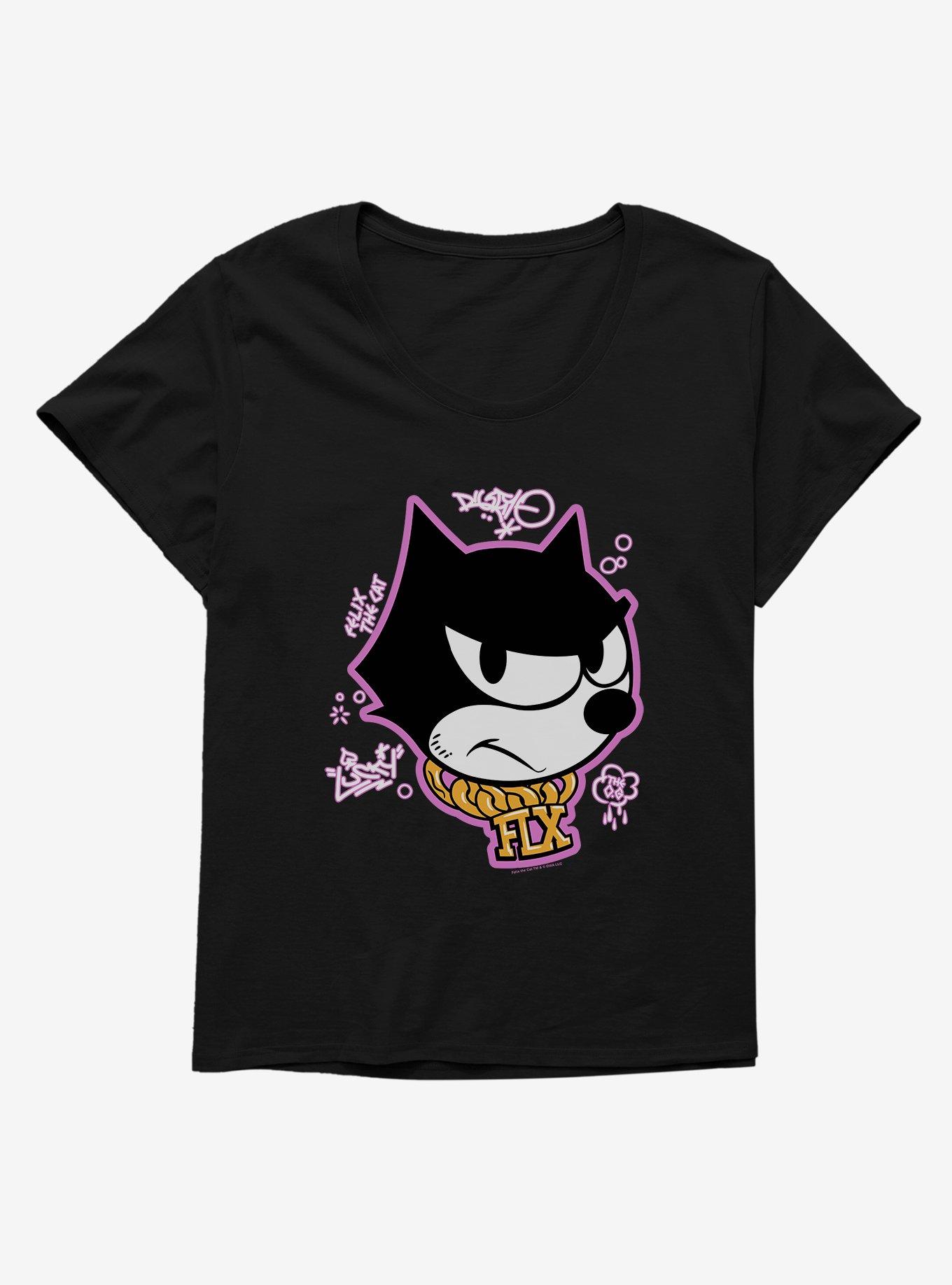 Felix The Cat Graffiti Art Gold Chain Felix Girls T-Shirt Plus Size, , hi-res