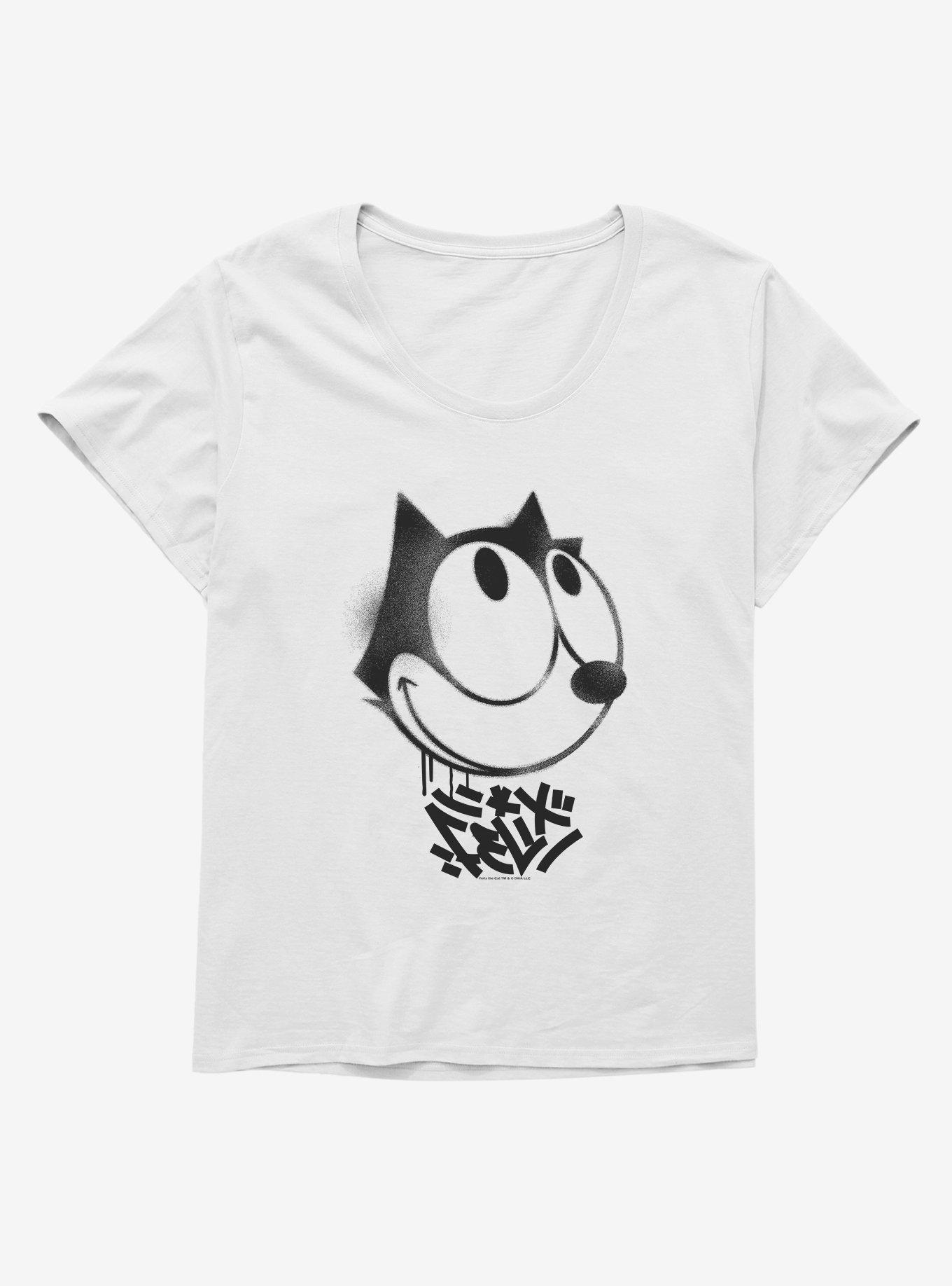 Felix The Cat Graffiti Art Smiling Felix Girls T-Shirt Plus Size, WHITE, hi-res
