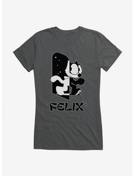 Felix The Cat Black and White Girls T-Shirt, CHARCOAL, hi-res