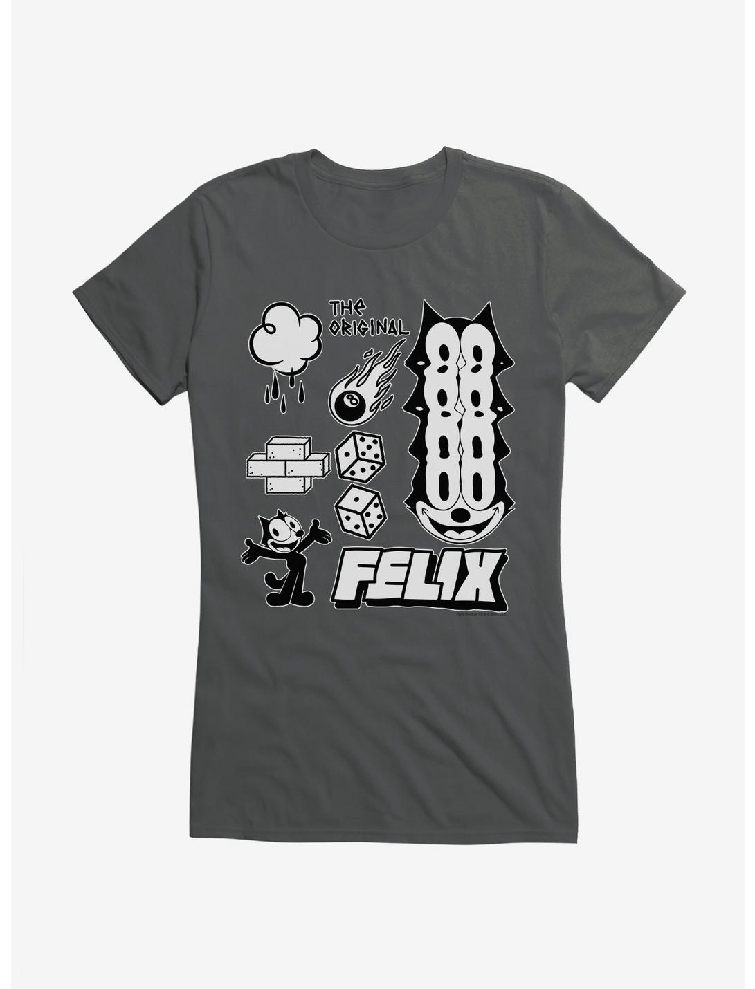 Felix The Cat The Original Icons Girls T-Shirt, CHARCOAL, hi-res