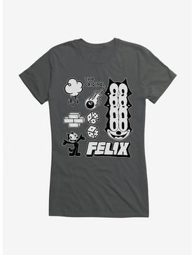 Felix The Cat The Original Icons Girls T-Shirt, CHARCOAL, hi-res
