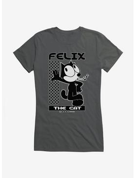 Felix The Cat Whistling Girls T-Shirt, CHARCOAL, hi-res