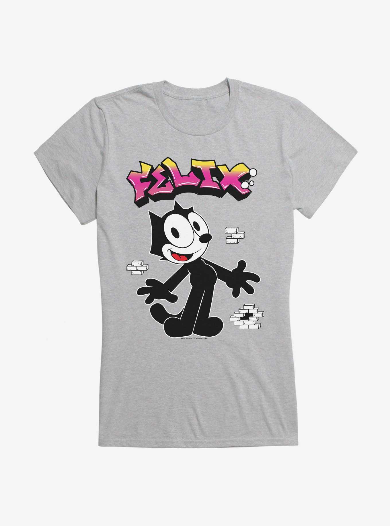 Felix The Cat Graffiti Art Brick Wall Girls T-Shirt, , hi-res