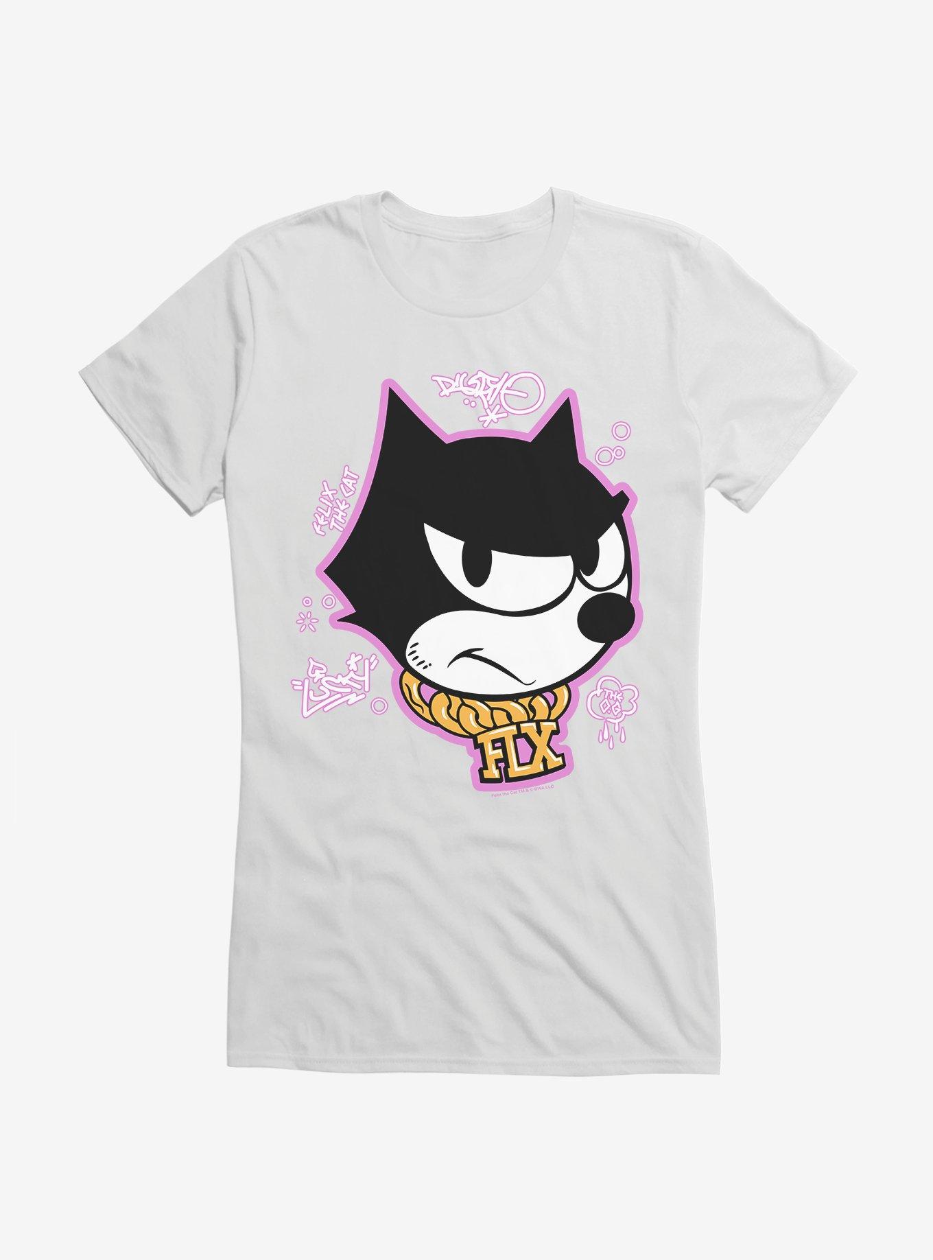 Felix The Cat Graffiti Art Gold Chain Felix Girls T-Shirt, , hi-res