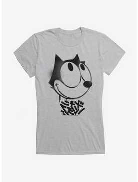 Felix The Cat Graffiti Art Smiling Felix Girls T-Shirt, HEATHER, hi-res