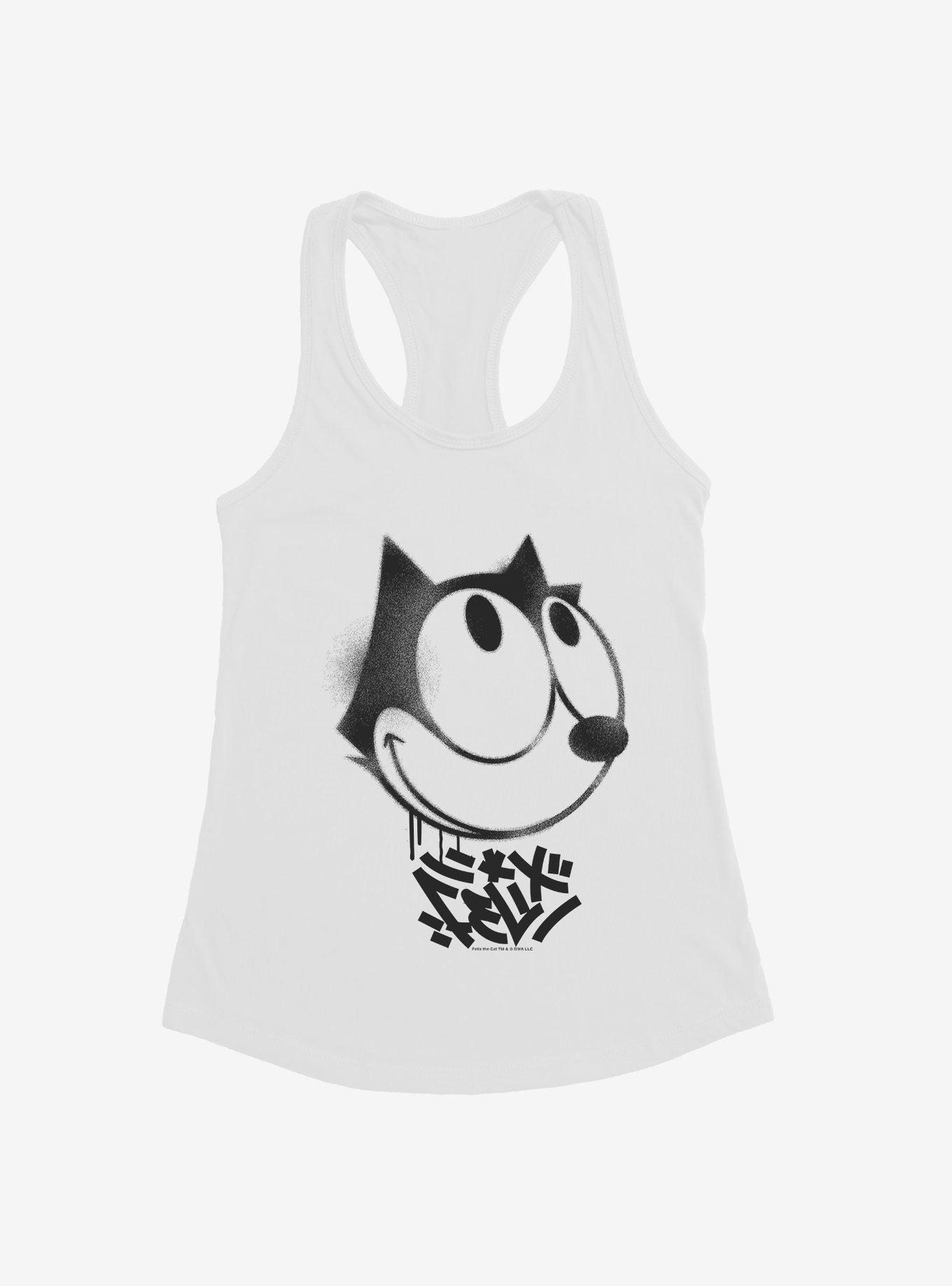 Felix The Cat Graffiti Art Smiling Felix Girls Tank, WHITE, hi-res