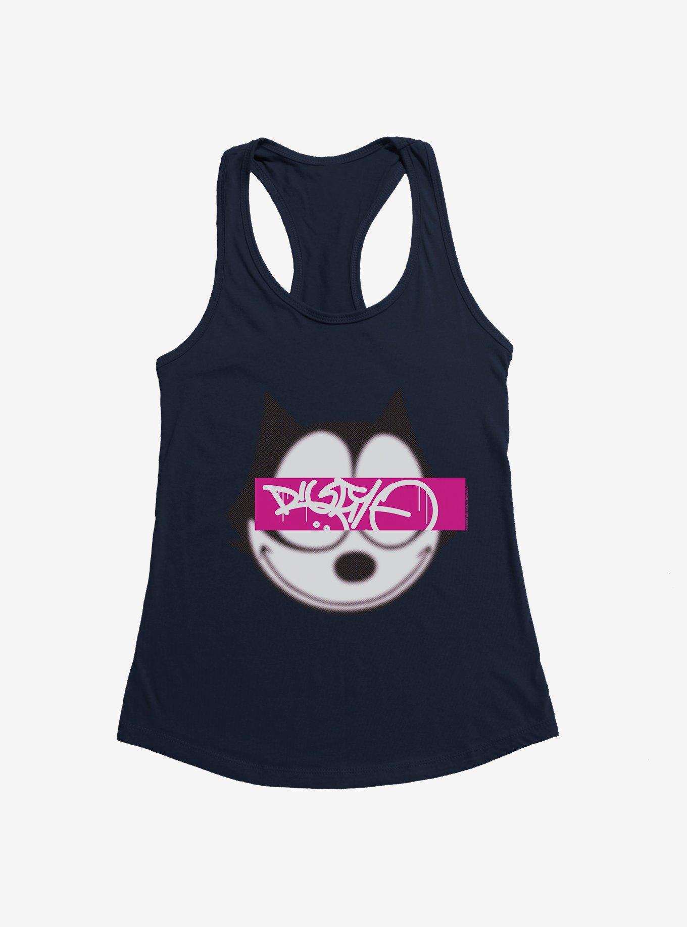 Felix The Cat Graffiti Art Text Box Girls Tank, MIDNIGHT NAVY, hi-res