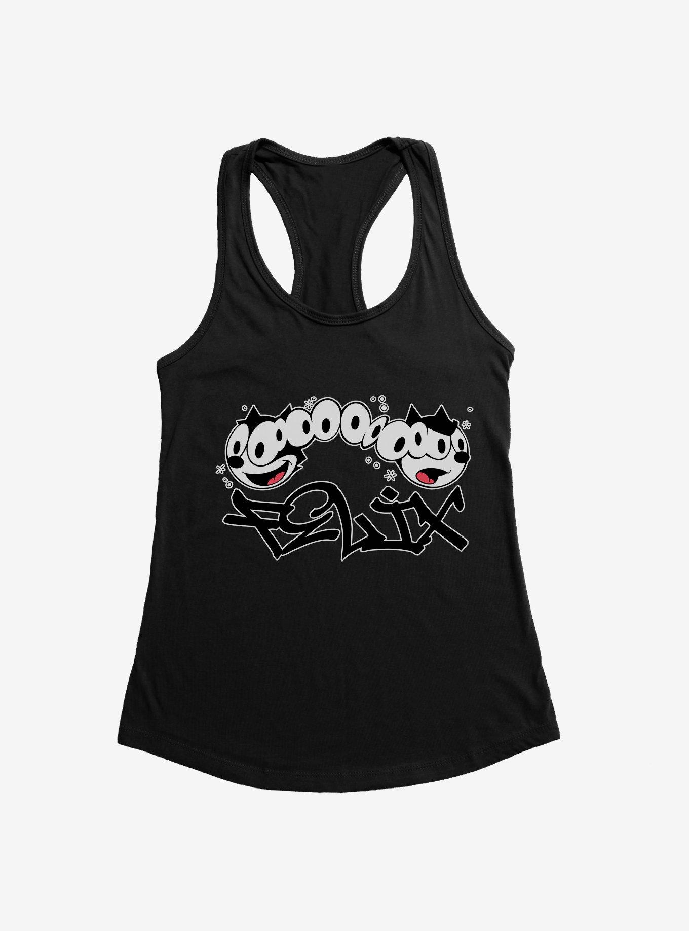 Felix The Cat Split Personality Graffiti Art Girls Tank, BLACK, hi-res