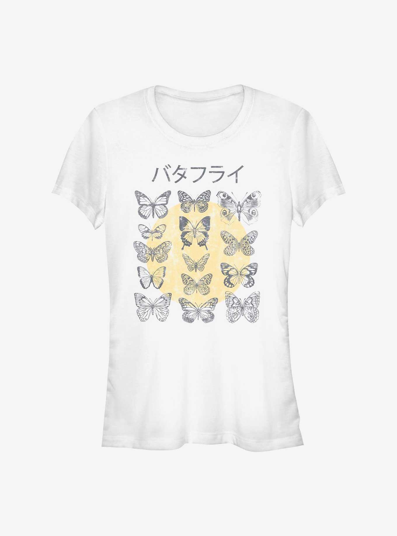 Kanji Butterflies Girls T-Shirt, WHITE, hi-res