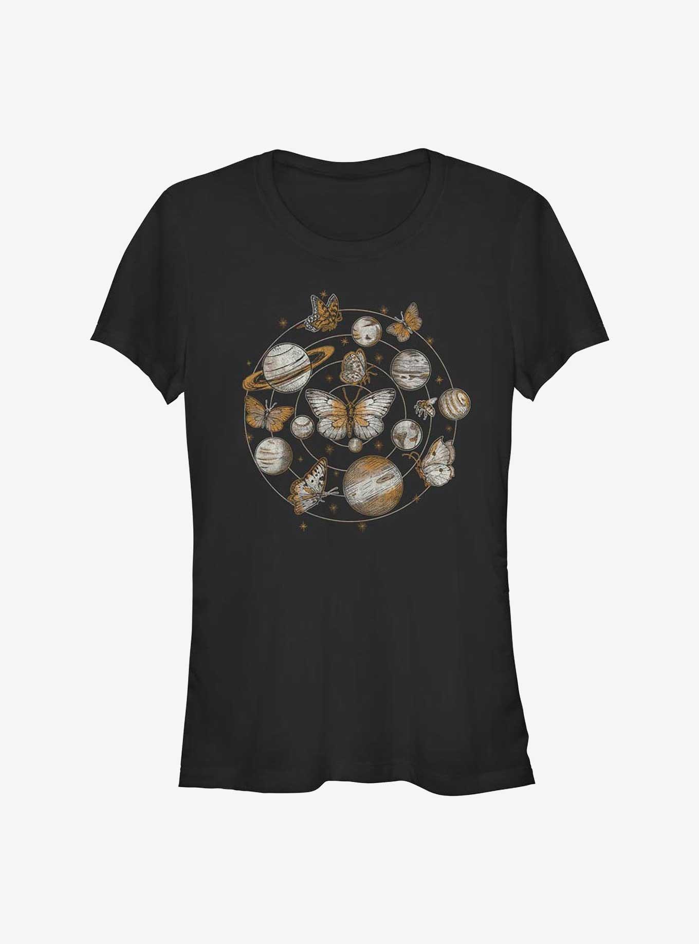 Planet Butterflies Girls T-Shirt, BLACK, hi-res