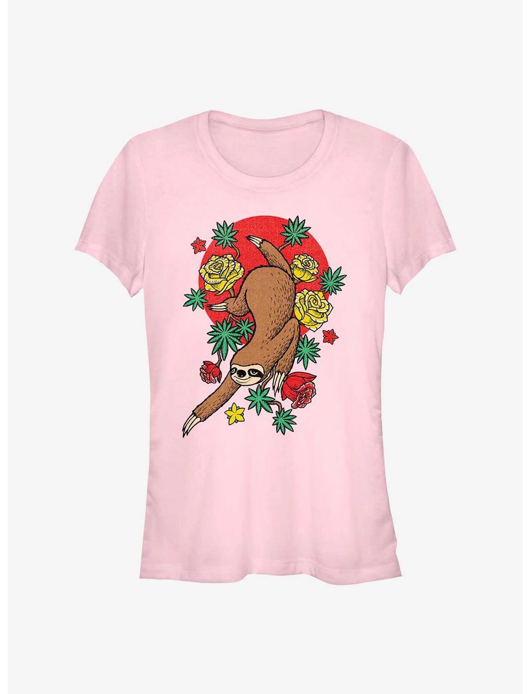 Sloth Forest Girls T-Shirt, LIGHT PINK, hi-res