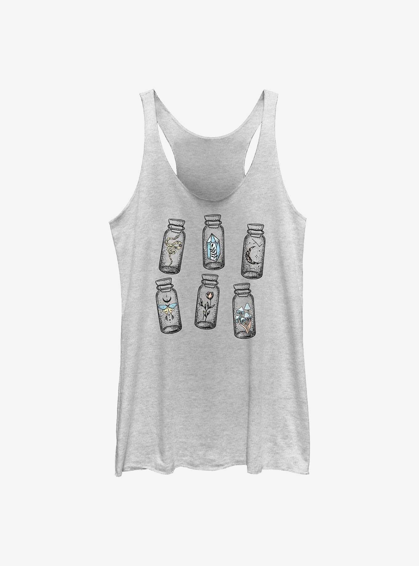 Celestial Bottles Girls Tank, WHITE HTR, hi-res