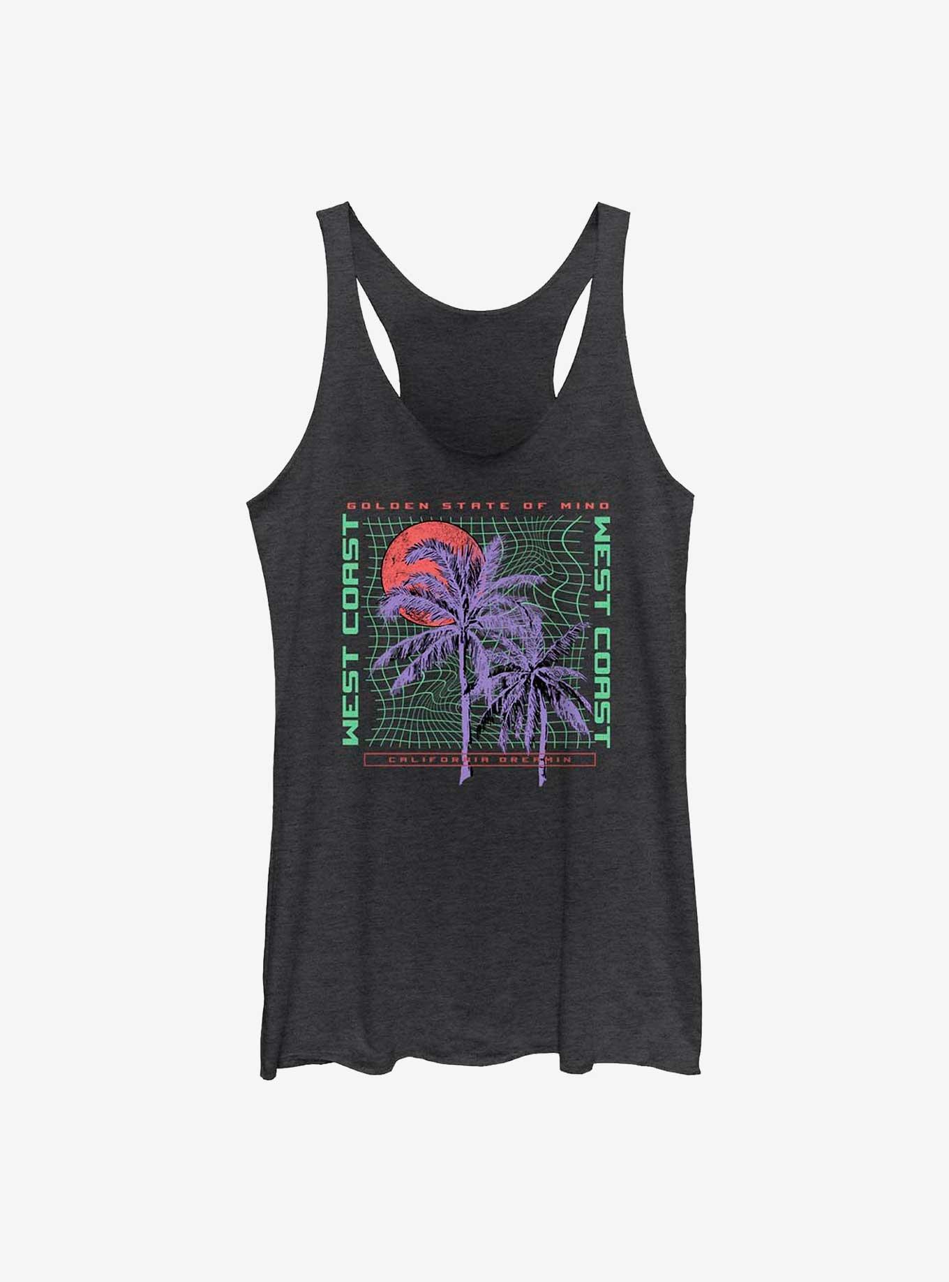 West Coast Deserted Island Girls Tank, BLK HTR, hi-res