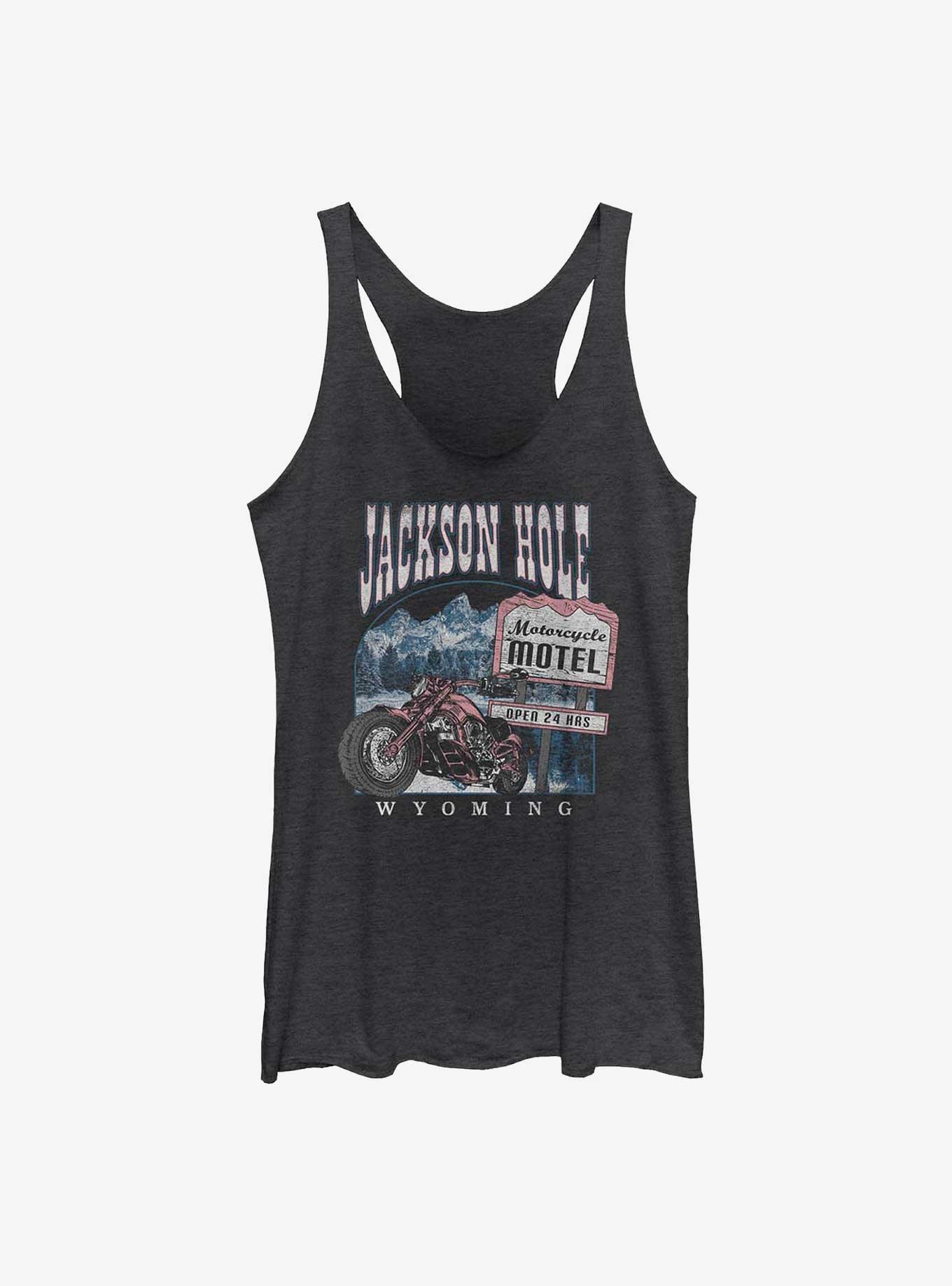 Jackson Hole Motel Girls Tank, BLK HTR, hi-res