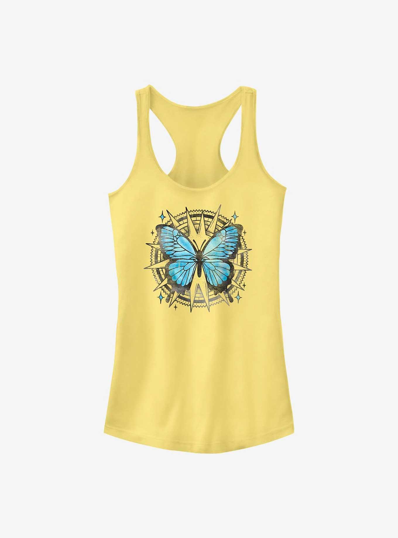 Watercolor Blue Butterfly Girls Tank, , hi-res