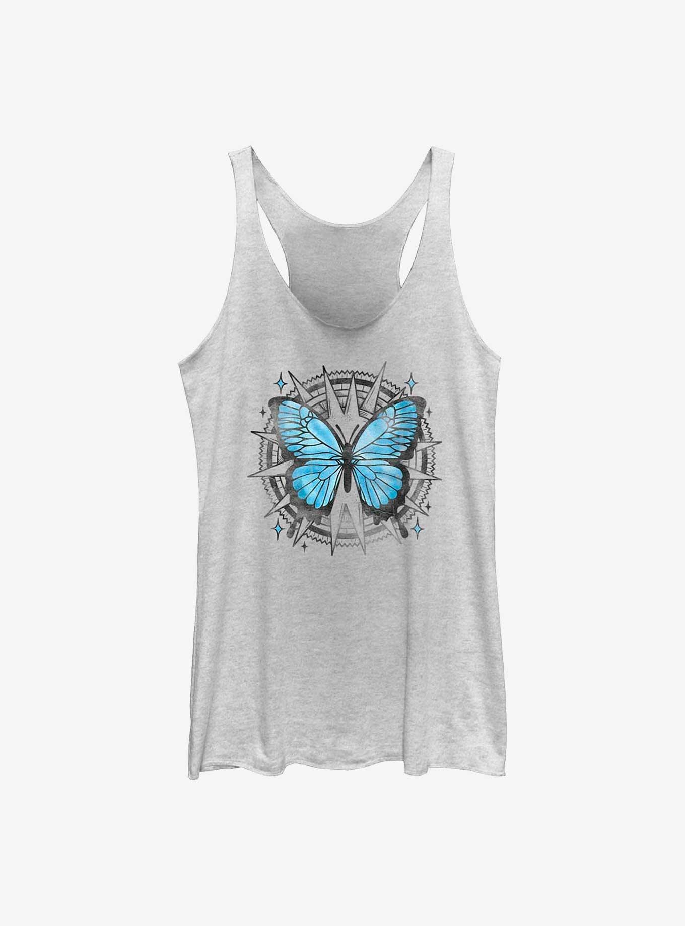 Blue Butterfly Girls Tank WHITE Hot Topic