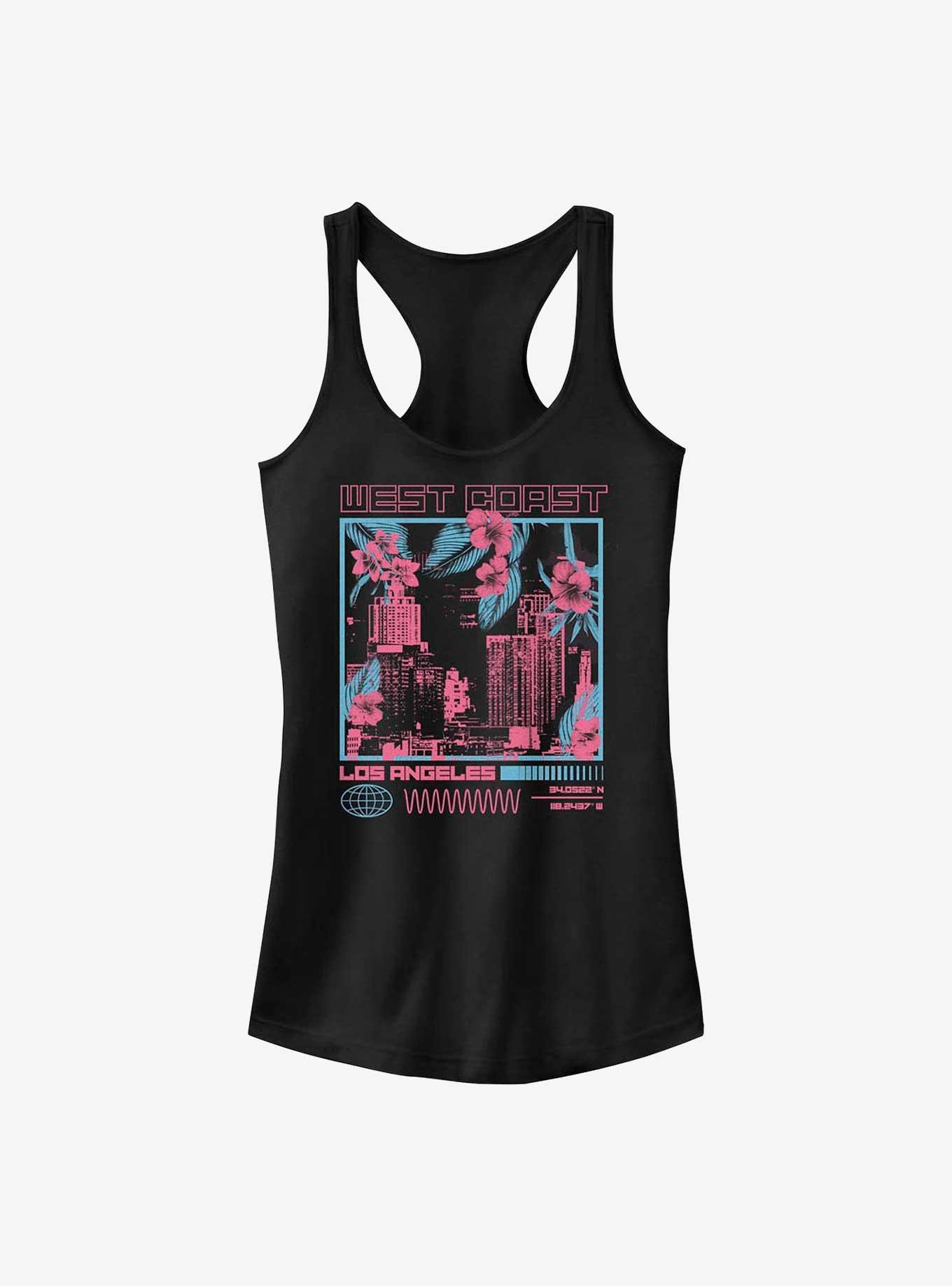 Neon West Coast Los Angeles Girls Tank, BLACK, hi-res