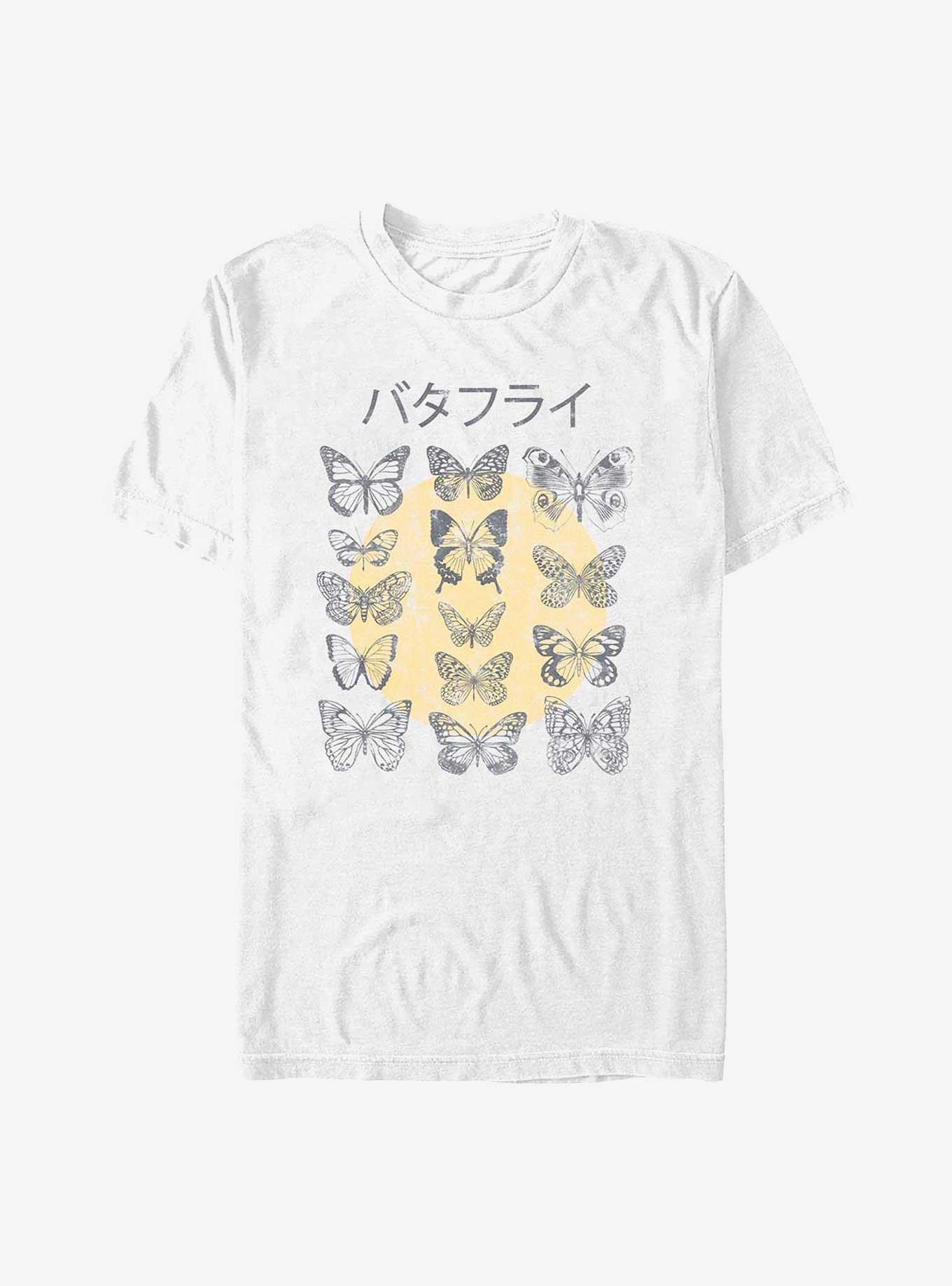 Kanji Butterflies T-Shirt, WHITE, hi-res