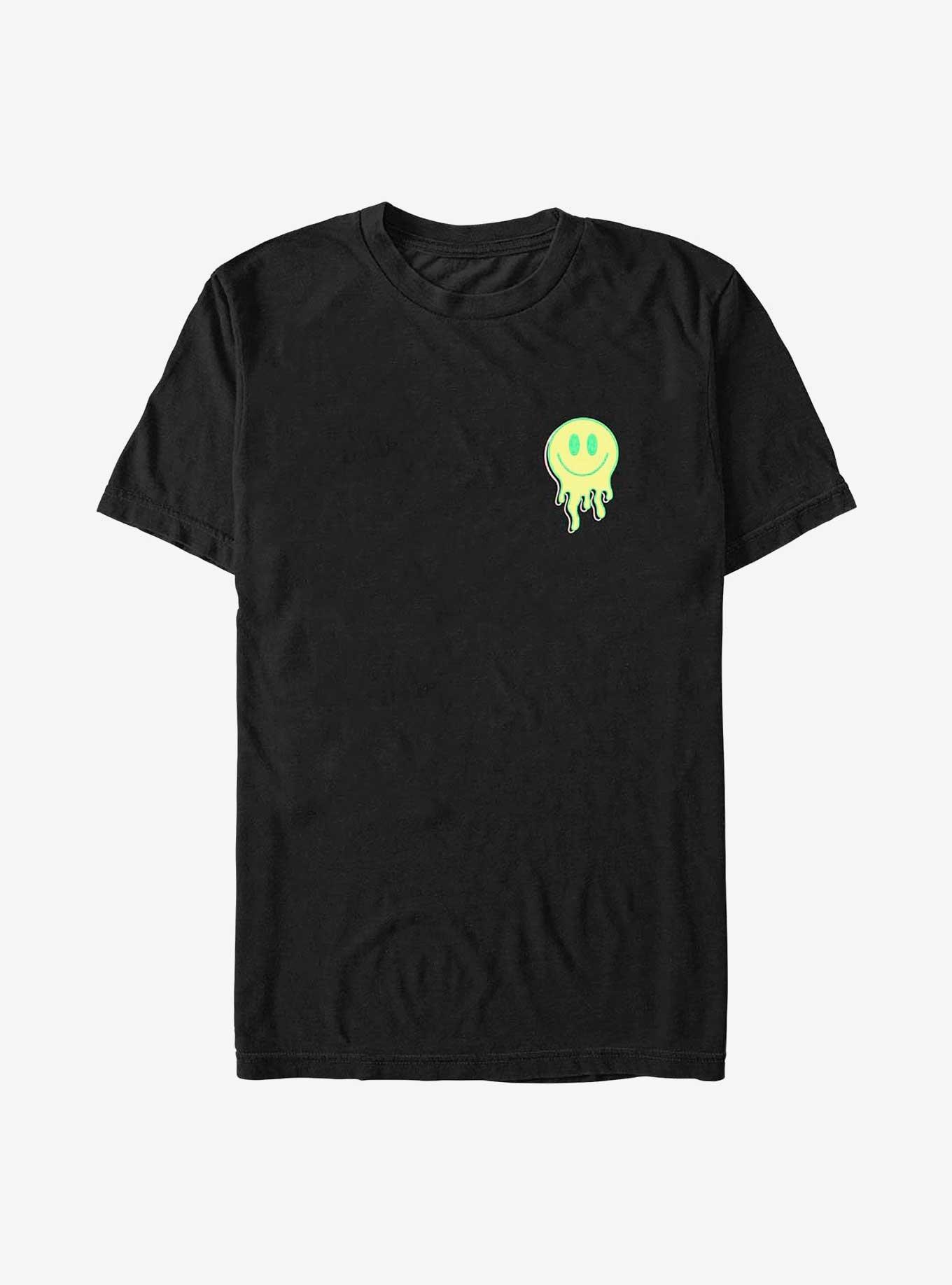 Melting Smiley Face T-Shirt, BLACK, hi-res