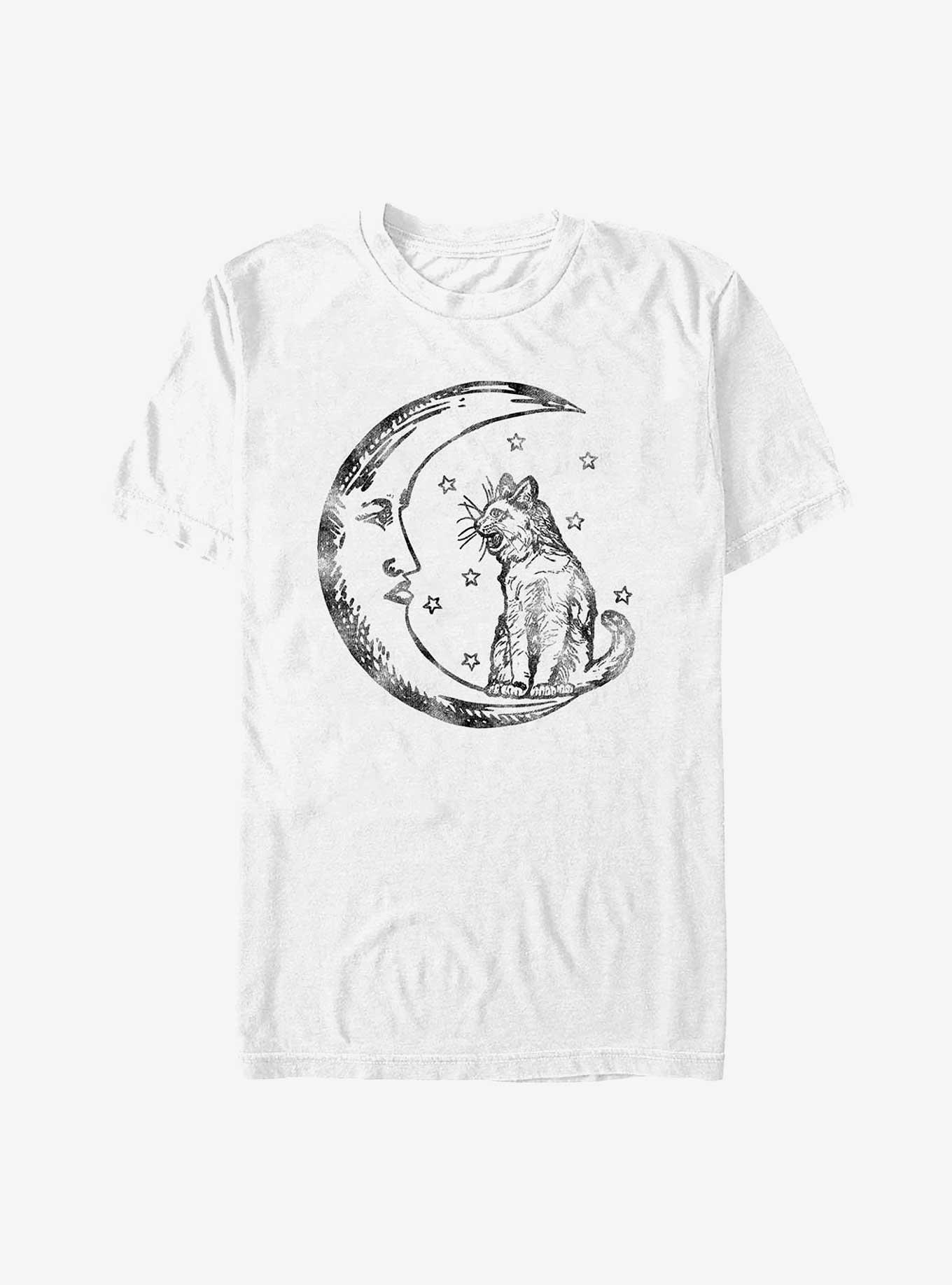 Moon Cat T-Shirt, WHITE, hi-res