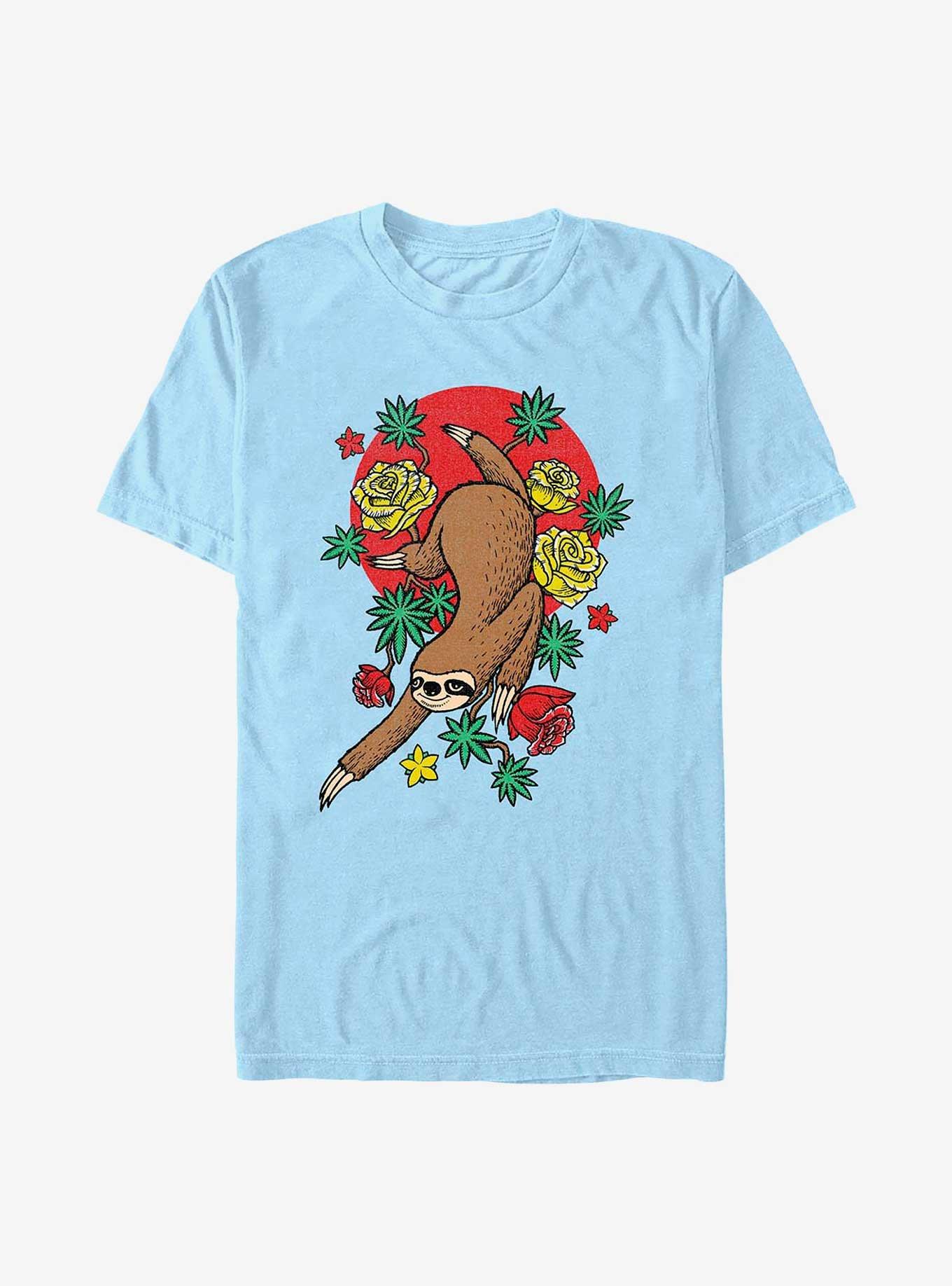 Sloth Forest T-Shirt, LT BLUE, hi-res