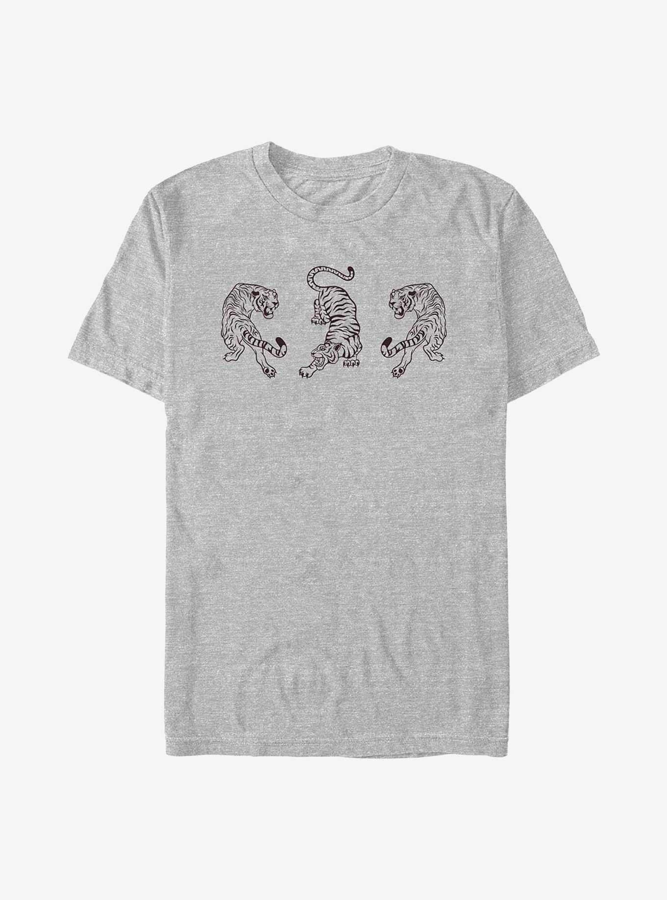Three Tiger Outline T-Shirt, ATH HTR, hi-res