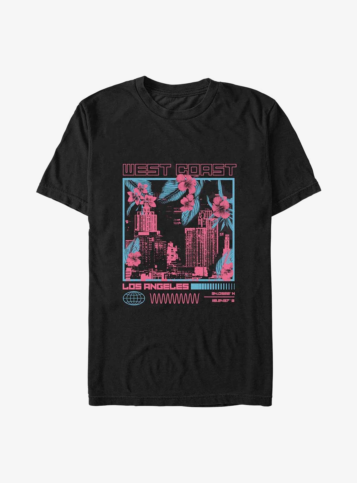 Neon West Coast Los Angeles T-Shirt, BLACK, hi-res