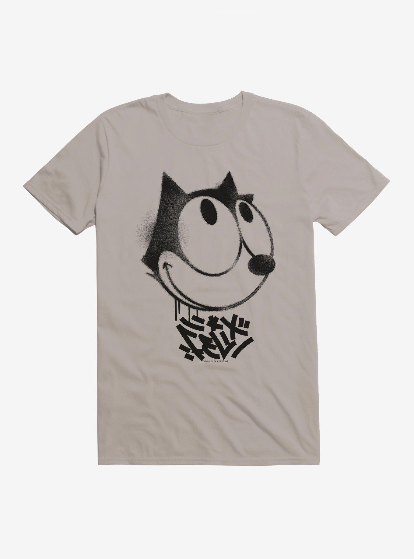 Felix The Cat Graffiti Art Smiling Felix T-Shirt, LIGHT GREY, hi-res