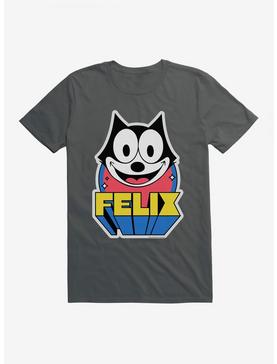 Felix The Cat 3D Block Text T-Shirt, CHARCOAL, hi-res