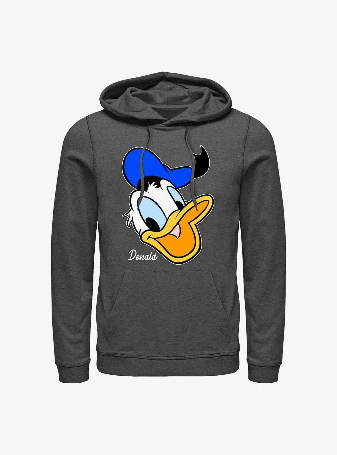 Disney Donald Duck Big Face Hoodie, CHAR HTR, hi-res