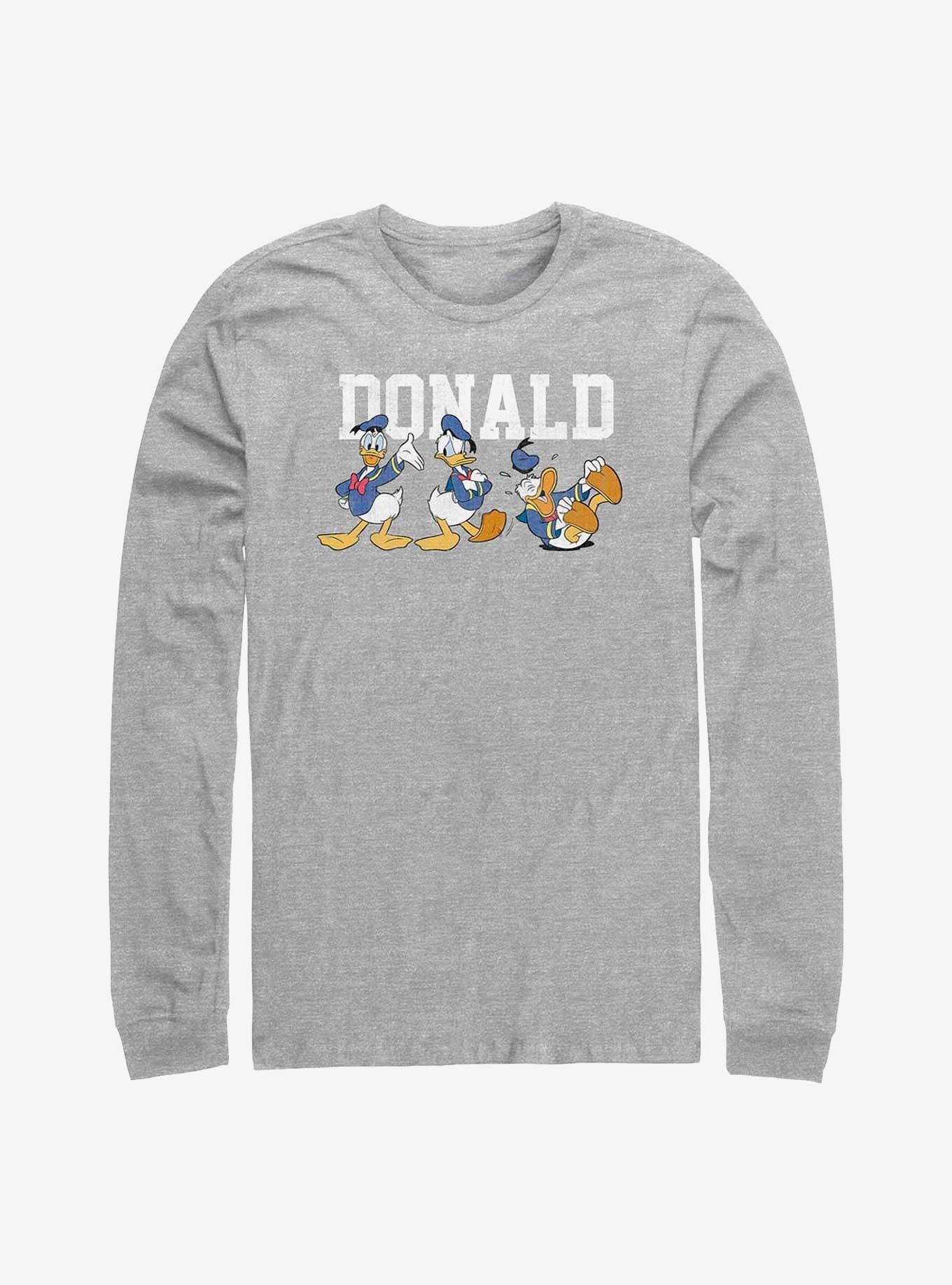 Disney Donald Duck Poses Long-Sleeve T-Shirt, ATH HTR, hi-res