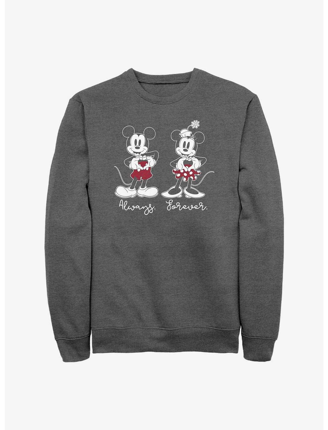 Disney Mickey Mouse & Minnie Mouse Always Forever Sweatshirt, CHAR HTR, hi-res
