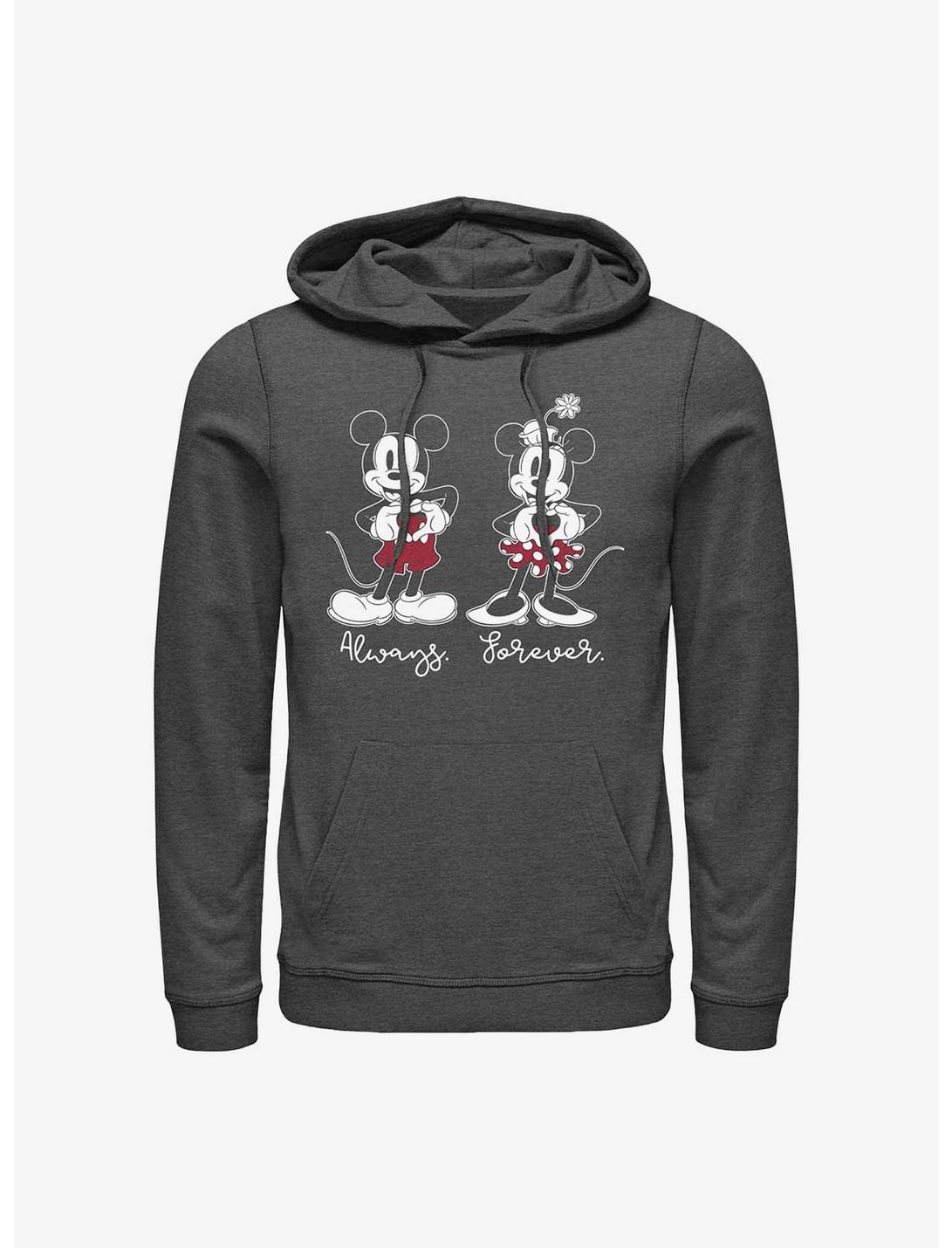Disney Mickey Mouse & Minnie Mouse Always Forever Hoodie, CHAR HTR, hi-res