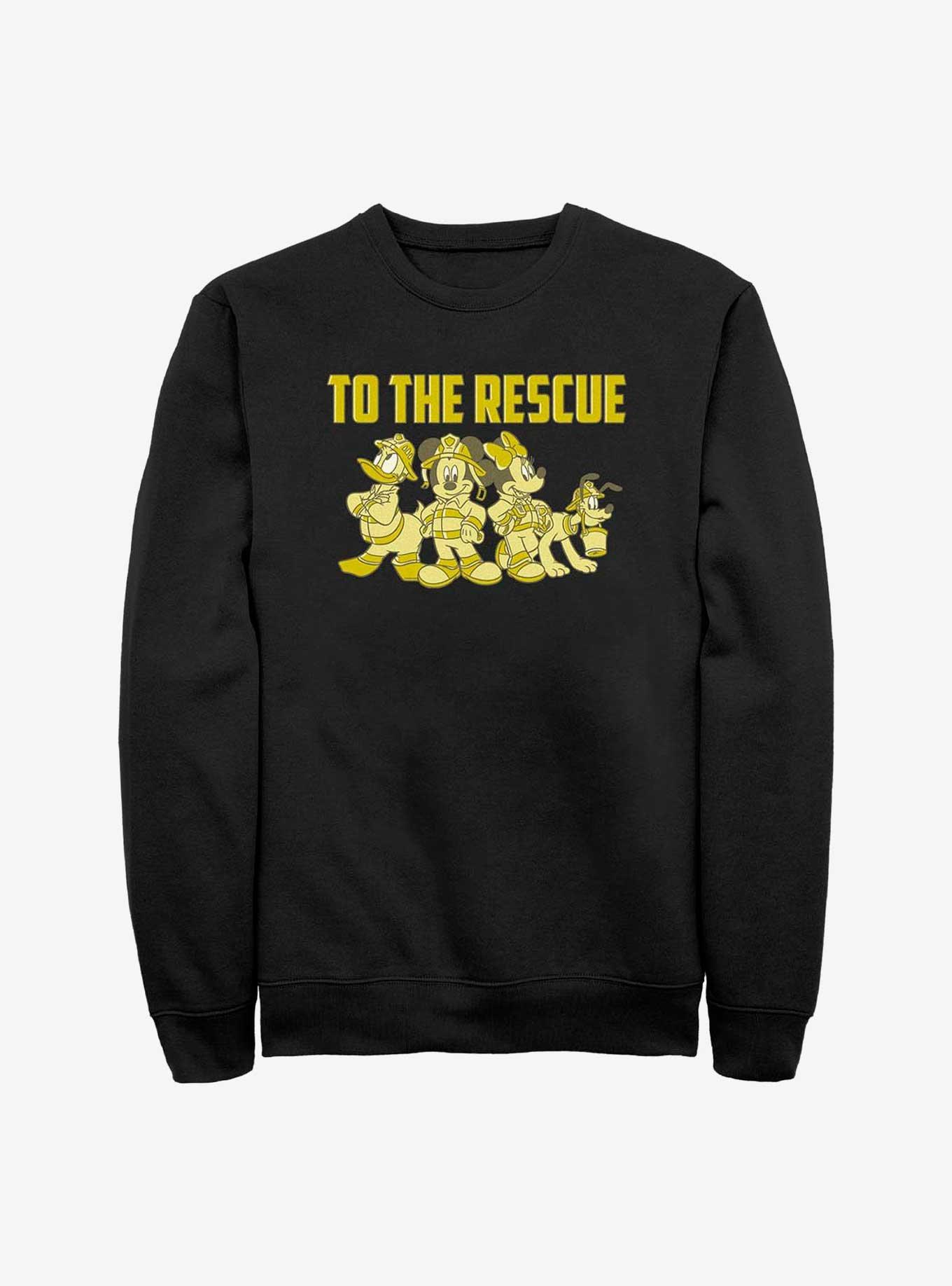 Disney Mickey Mouse Thanks Firefighters Sweatshirt, BLACK, hi-res