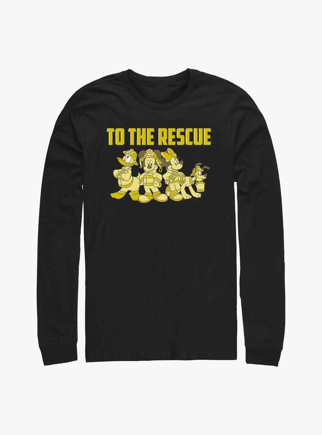 Disney Mickey Mouse Thanks Firefighters Long-Sleeve T-Shirt, BLACK, hi-res