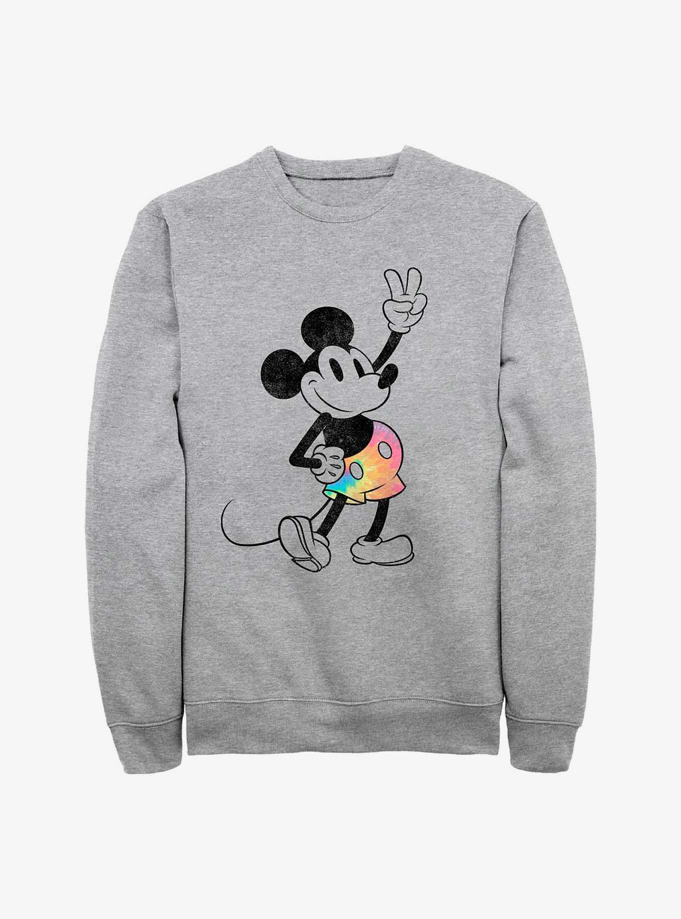 Disney Mickey Mouse Tie Dye Mickey Sweatshirt, ATH HTR, hi-res