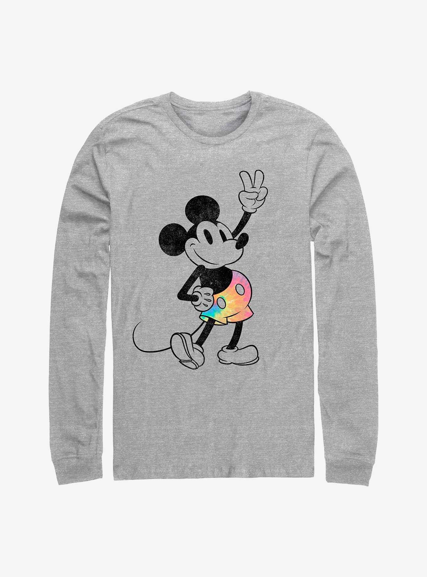 Disney Mickey Mouse Tie Dye Mickey Long-Sleeve T-Shirt, ATH HTR, hi-res
