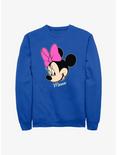 Disney Minnie Mouse Minnie Big Face Sweatshirt, ROYAL, hi-res