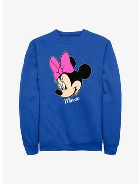 Disney Minnie Mouse Minnie Big Face Sweatshirt, ROYAL, hi-res