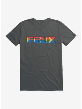 Felix The Cat 90s Cube Felix Text T-Shirt, CHARCOAL, hi-res