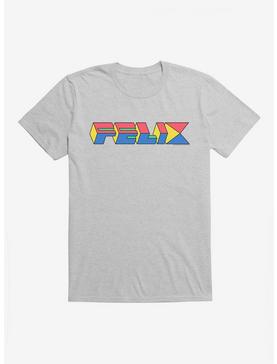 Felix The Cat 90s Cube Felix Text T-Shirt, HEATHER GREY, hi-res